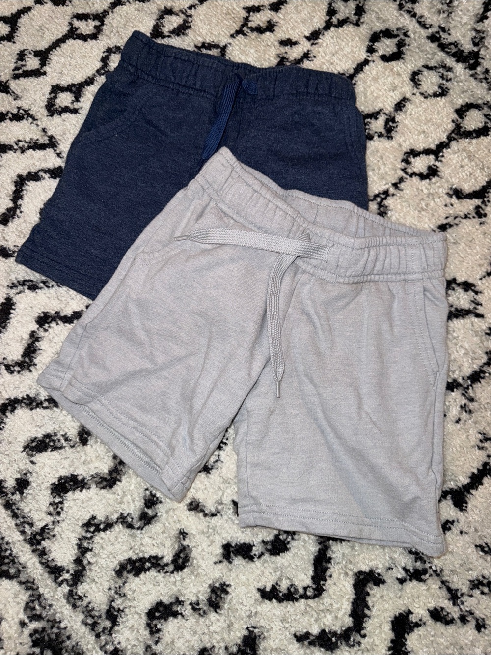 Cat & Jack Boys Navy and Light Gray Lounge Shorts - Drawstring Waist